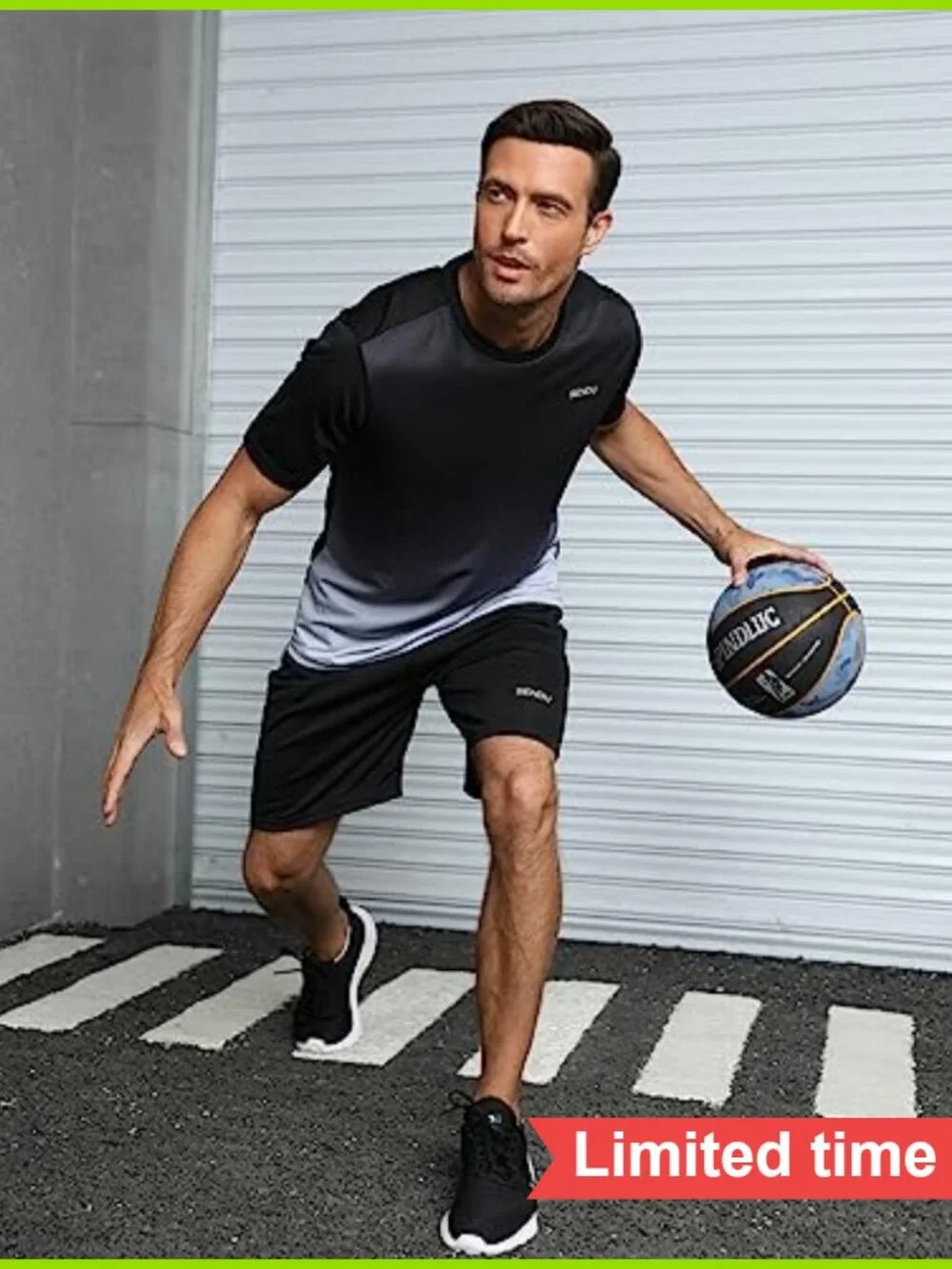 Men's 3-Piece Athletic Set - Breathable Quick-Dry Polyester Workout T-Shirt and